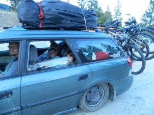 Caspian the Subaru loaded down and groaning