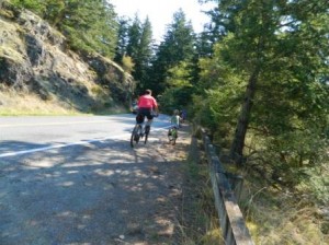 The boys first bike ride along a busyish road. I thought I was going to die of fright, but they did great.